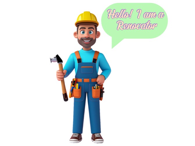 A renovator standing 