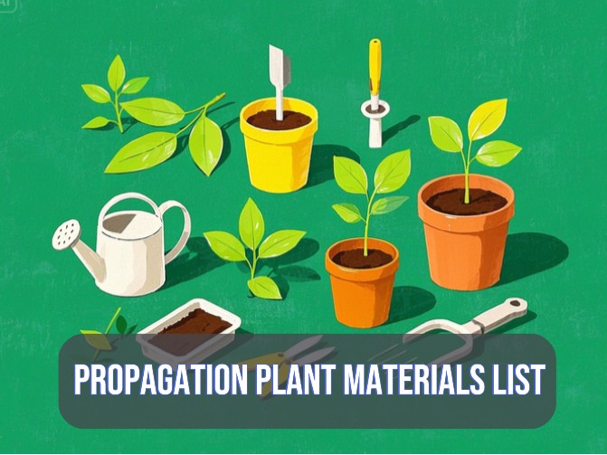 an image shows propagation materials and text "propagation plant materials list"