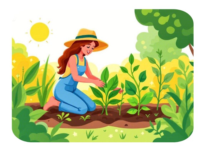 Pruning & Maintainance A woman caring the summer plants