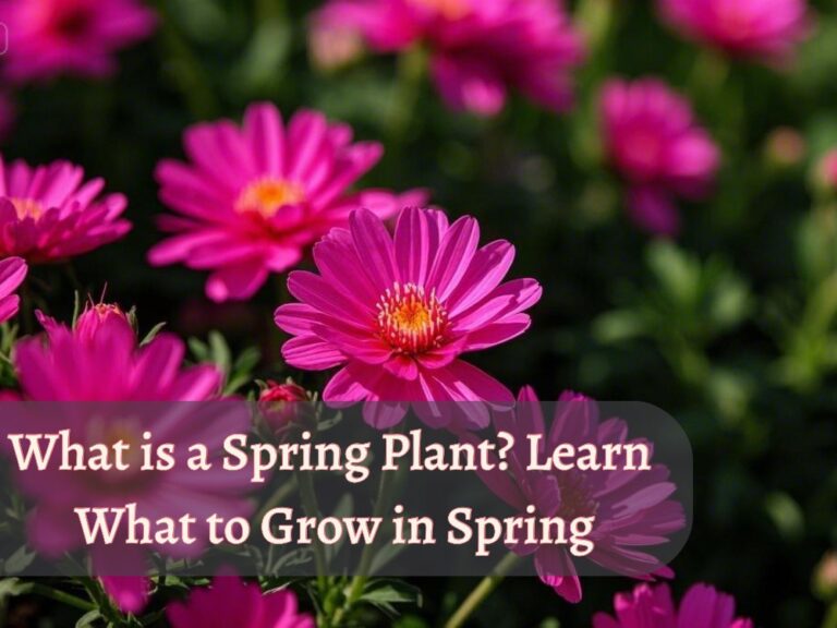 the image shows spring plants and text "What is spring plants"