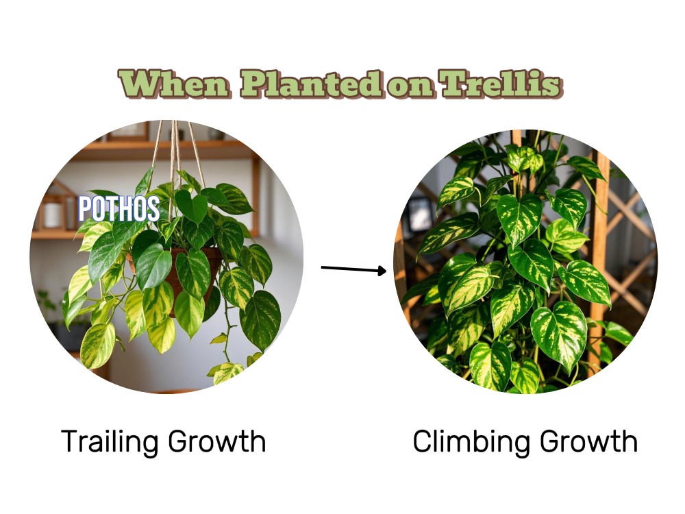 Trailing to Climbing growth of Pothos