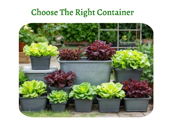 Choose The Right Container (1) Choosing the right container size for different lettuce varieties