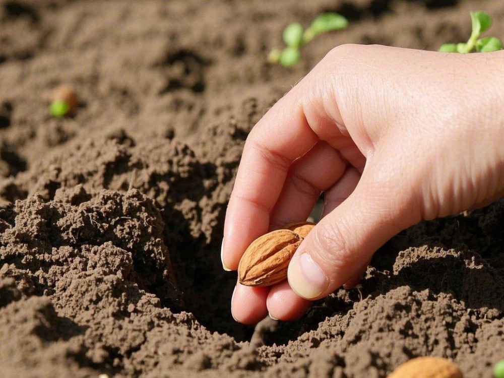 Sowing peach seeds Sowing peach seeds