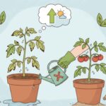 an illustrating image with the text of "How to save overwatered tomato plant (2)