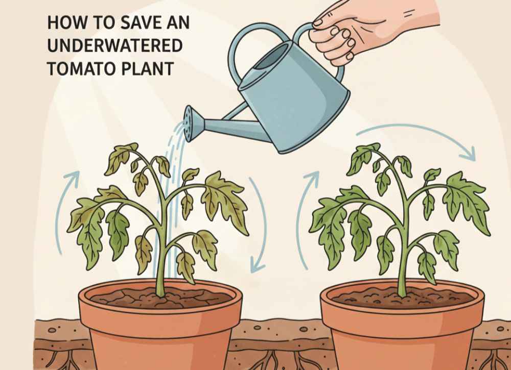 How to save underwatered tomato plant.j