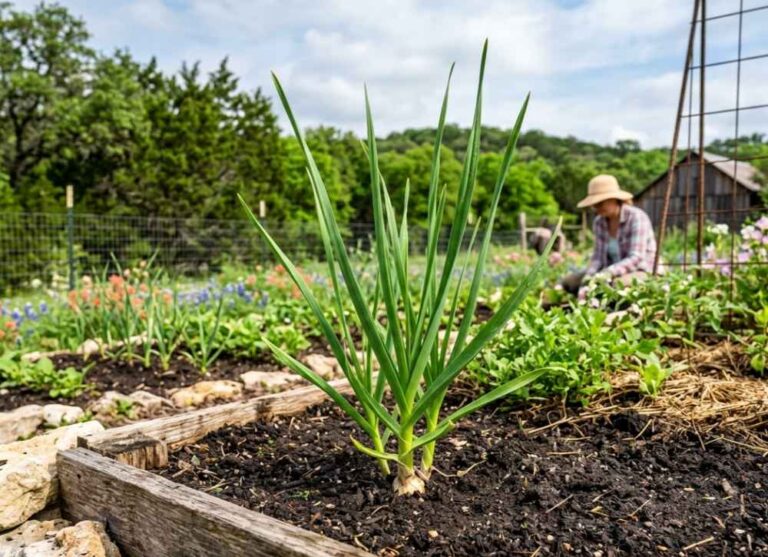 Spring garlic in texas