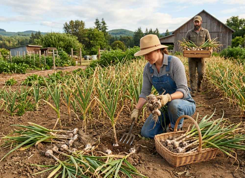 How To Harvest And Store Garlic_ (2) Harvest soft neck garlic