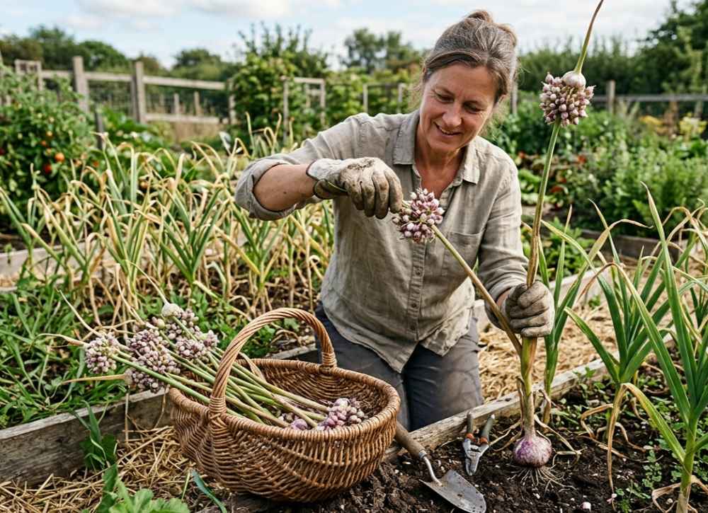 How To Harvest And Store Garlic_ (4) Harvesting Garlic Bulbils