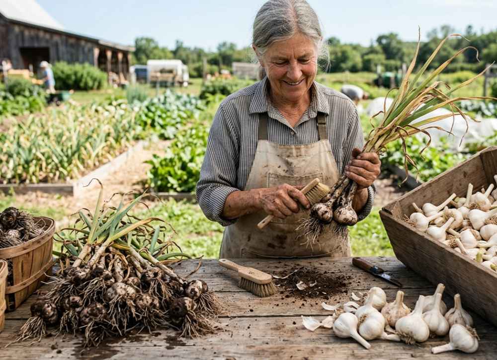 How To Harvest And Store Garlic_ (5) clean garlic after its harvest