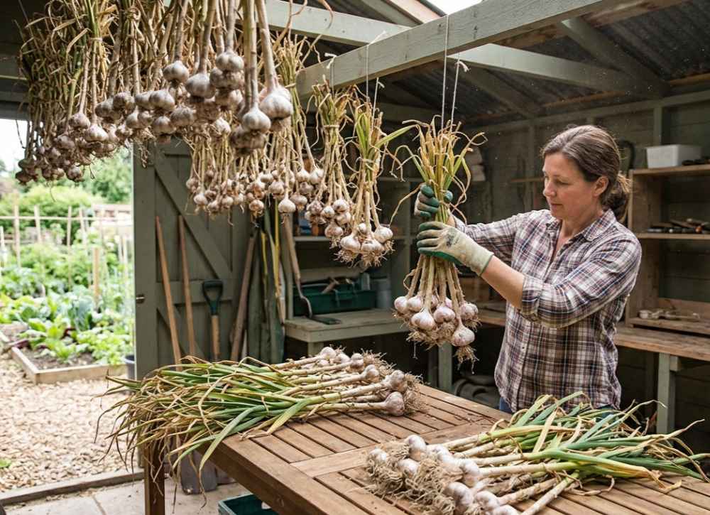How To Harvest And Store Garlic_ (7) cure garlic after its harvest