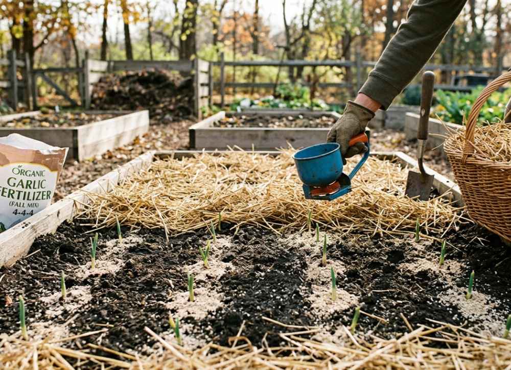 When And How To Plant Garlic In The Fall_ (4) fertilizing and mulching garlic