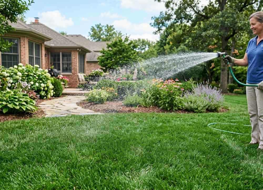 watering image of Zoysia Grass 