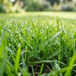 grass in lawn closeup image