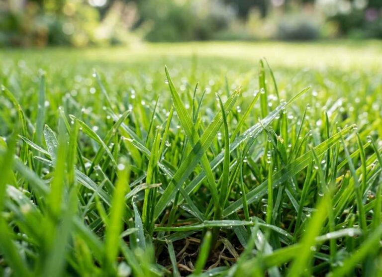 grass in lawn closeup image