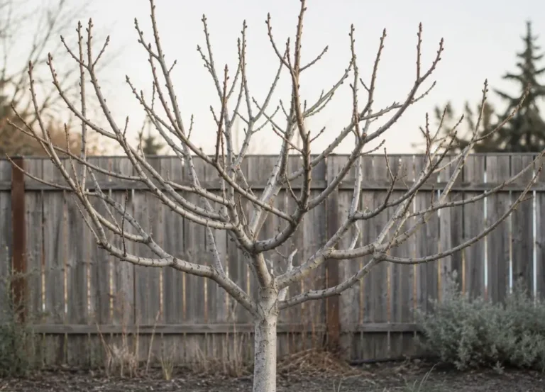 dormant fig tree during winter