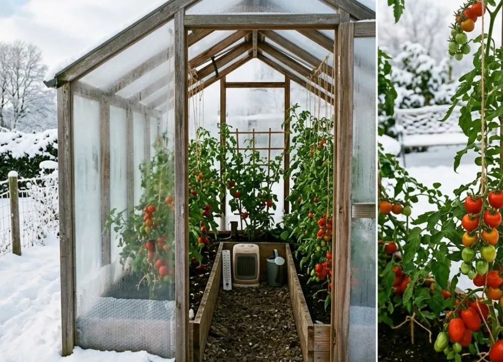 tomatoes in a Greenhouse in the Winter